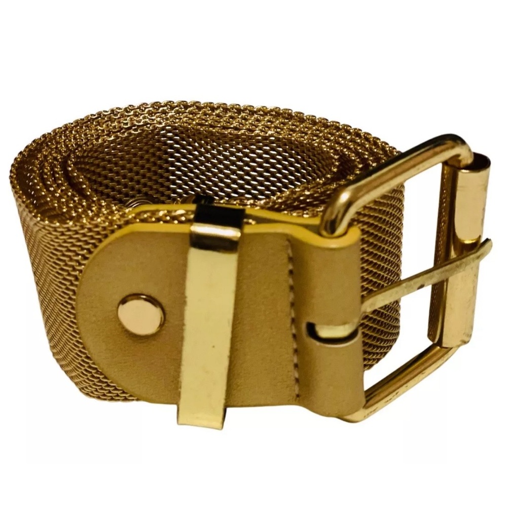 Unique Retro Metal Mesh Belt Womens Gold Tone Size 32 Festival Eclectic Y2K Punk
